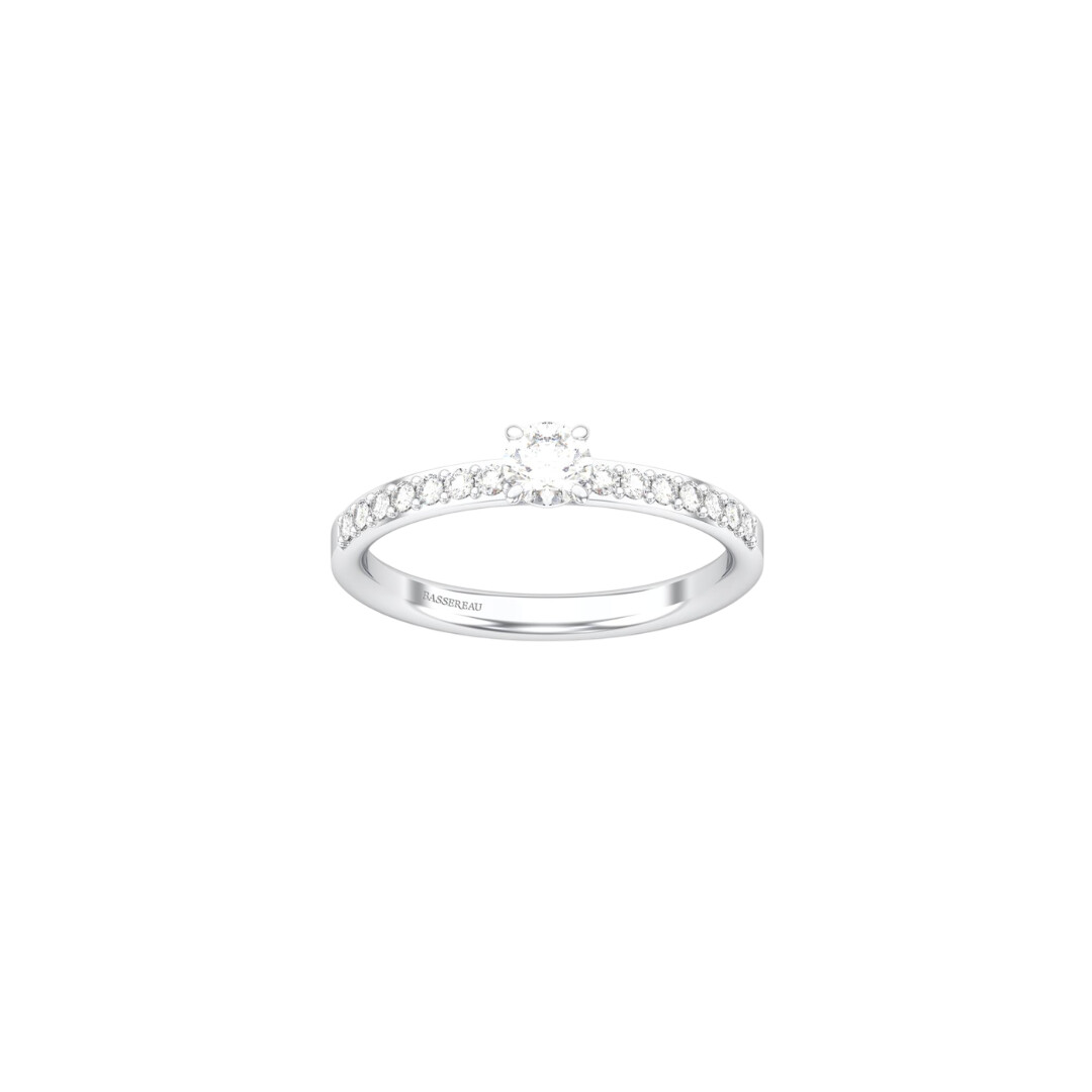 Bague Infini en or blanc, diamant certifié et diamants vue 1