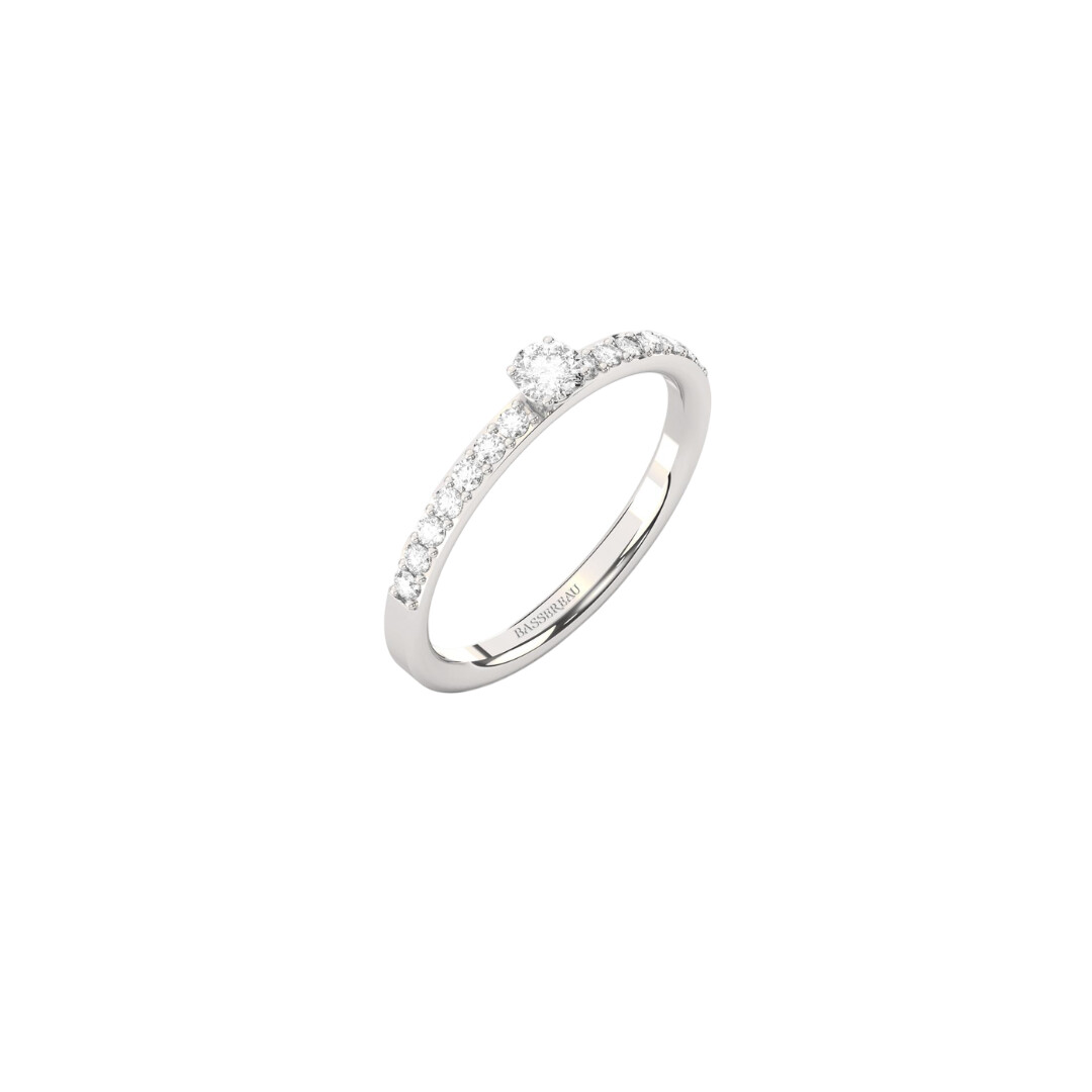Bague Infini en or blanc, diamant certifié et diamants vue 2