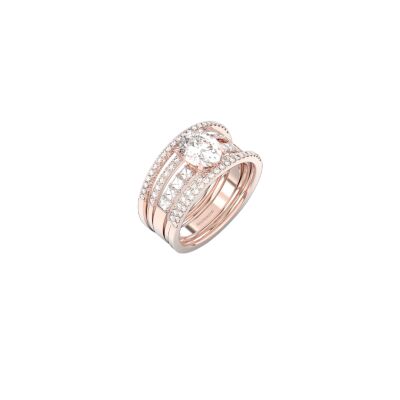 Solitaire Infini en or rose, diamant certifié et diamants