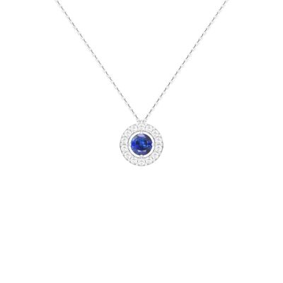Collier 1897 en or blanc, saphir bleu et diamants