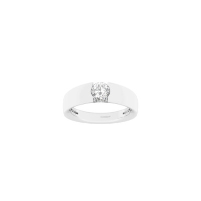 Solitaire Bulles en or blanc et diamant (diamant de centre certifié)