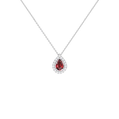 Pendentif 1897 en or blanc, rubis et diamants