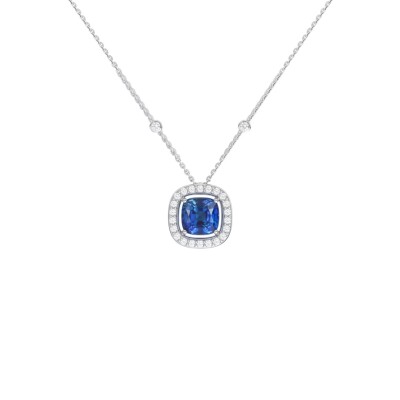 Collier 1897 en or blanc, saphir bleu et diamants