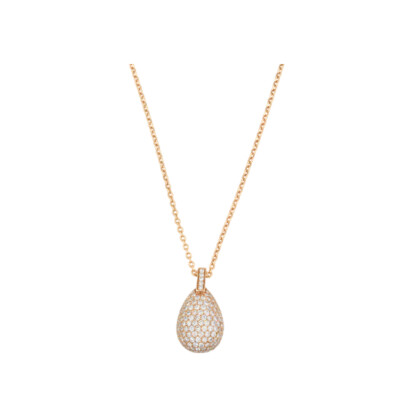 Collier en or jaune pavé diamants