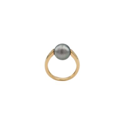 Bague en or jaune et perle de Tahiti