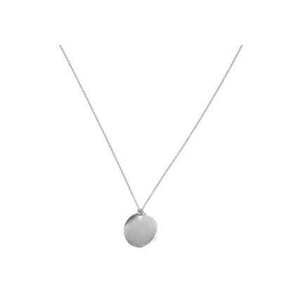 Collier Luna B en or blanc médaille