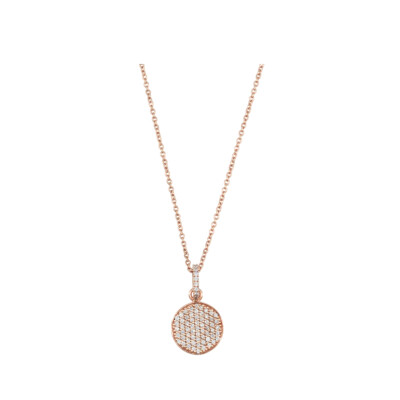 Collier Luna B en or rose pavage diamants