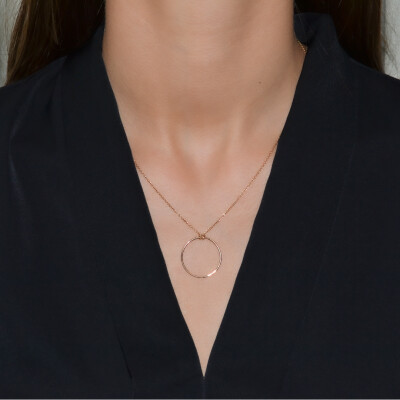 Collier Luna B cercle en or rose