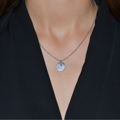 Collier Luna B en or blanc et diamant