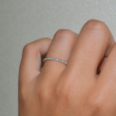 Bague en or blanc et diamants