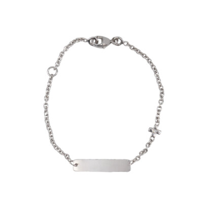 Bracelet identité bébé en or blanc