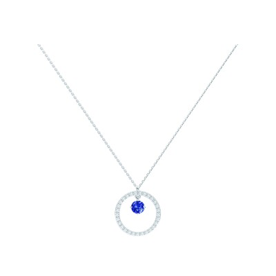 Collier Infini en or blanc, saphir bleu et diamants
