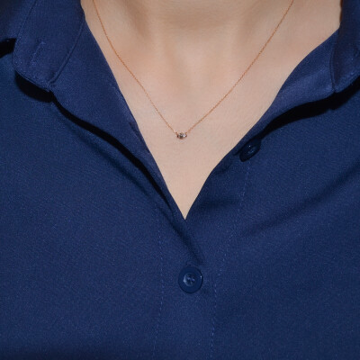 Collier en or rose et diamants