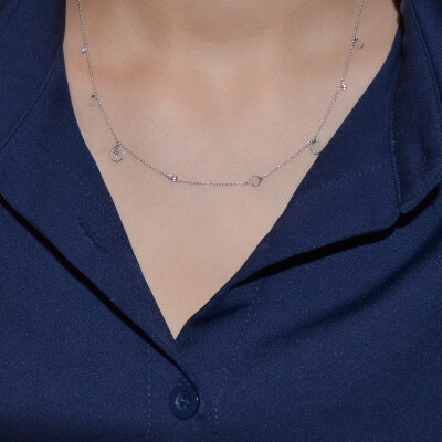 Collier Luna B en or blanc et diamants