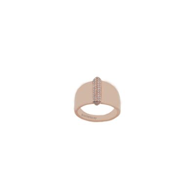 Bague en or rose et diamants