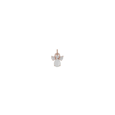 Pendentif Ange en or rose, nacre blanche et rose, perle blanche et diamants Isabelle Langlois