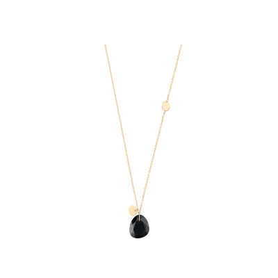 Collier Luna B en or rose et onyx