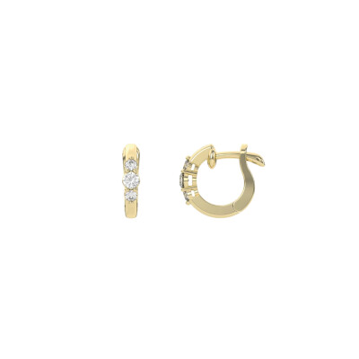 Boucles d'oreilles Infini en or jaune et diamants