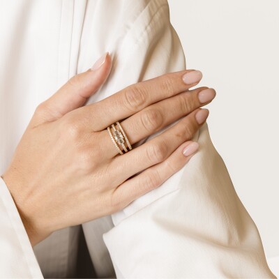 Bague Art Déco en or rose et diamants