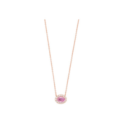 Collier 1897 en or rose, saphir rose et diamants