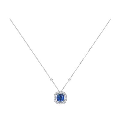 Collier 1897 en or blanc, saphir bleu et diamants