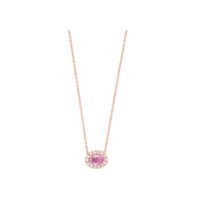 Collier 1897 en or rose, saphir rose et diamants