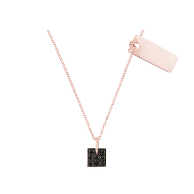 Pendentif Luna B en rose et diamants noirs