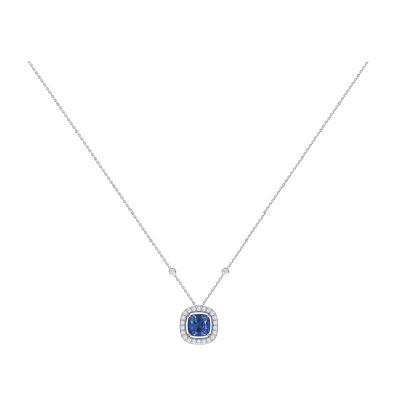 Collier 1897 en or blanc, saphir bleu et diamants