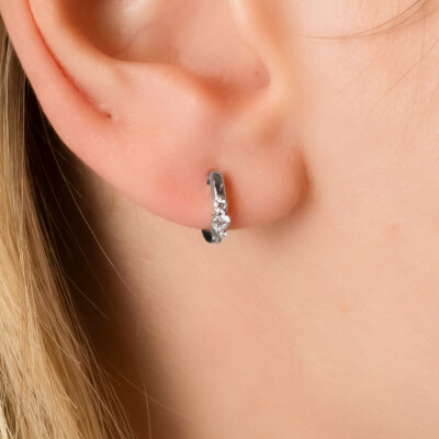 Boucles d'oreilles Infini en or blanc et diamants