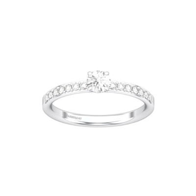 Bague Infini en or blanc, diamant certifié et diamants
