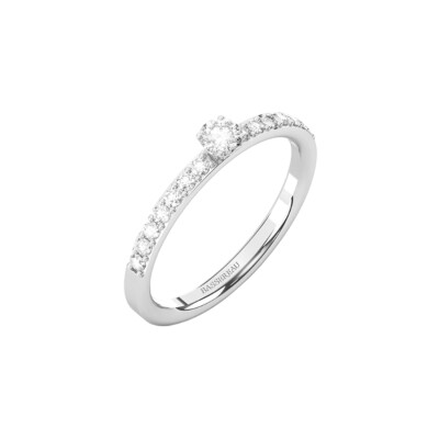 Bague Infini en or blanc, diamant certifié et diamants