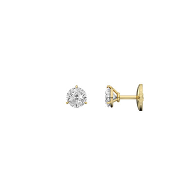 Boucles d'oreilles Infini en or jaune et diamants