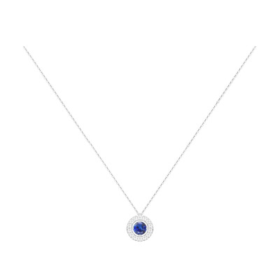 Collier 1897 en or blanc, saphir bleu et entourage diamants
