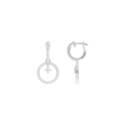 Boucles d'oreilles Infini en or blanc et diamants