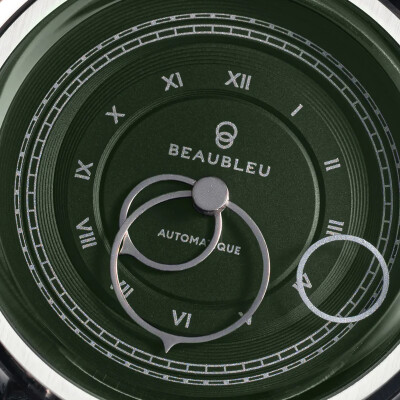 Montre BeauBleu La Pièce N.1 vert olive bracelet acier