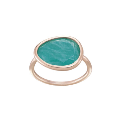Bague Luna B en or rose et amazonite