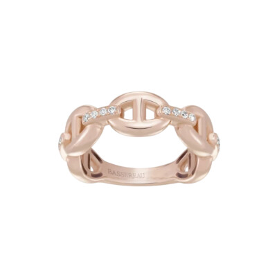 Bague en or rose et diamants