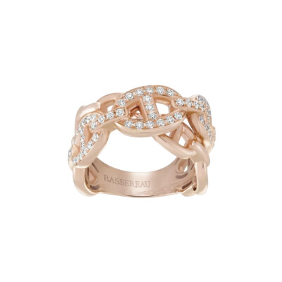 Bague en or rose et diamants