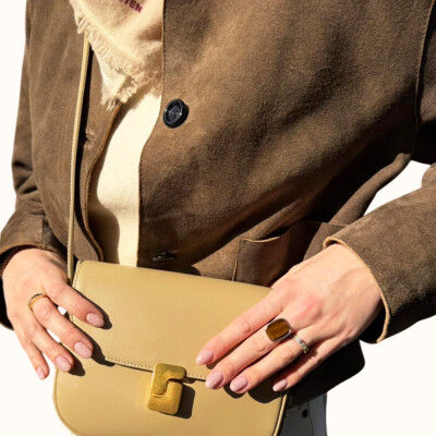 Bague Luna B en or rose et œil de tigre