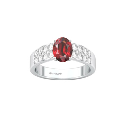 Bague Infini en or blanc, rubis et diamants