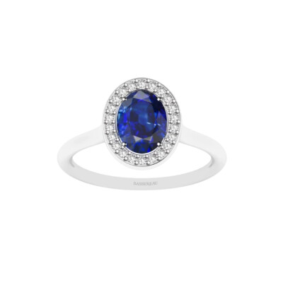 Bague 1897 en or blanc, saphir et diamants