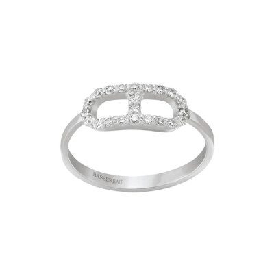 Bague en or blanc et diamants