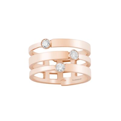 Bague Bulles en or rose et diamants