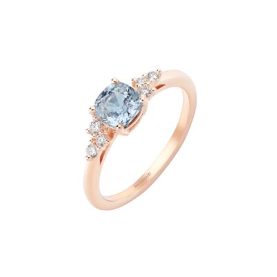 Bague Infini en or rose, saphir bleu et diamants