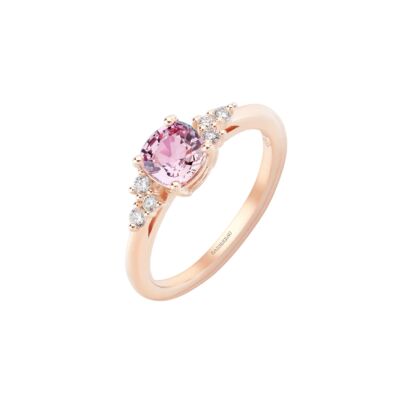 Bague Infini en or rose, saphir rose et diamants
