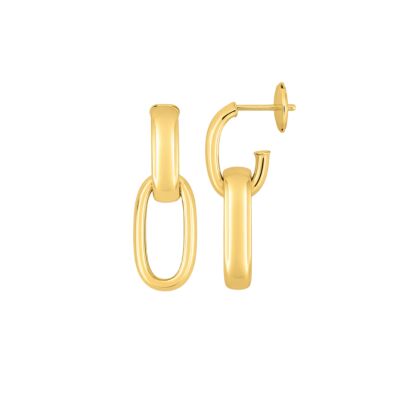 Boucles d'oreilles en or jaune maille ovale