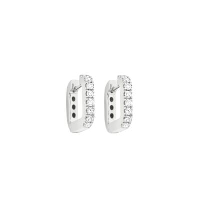 Boucles d'oreilles créoles SoHo en or blanc et diamants