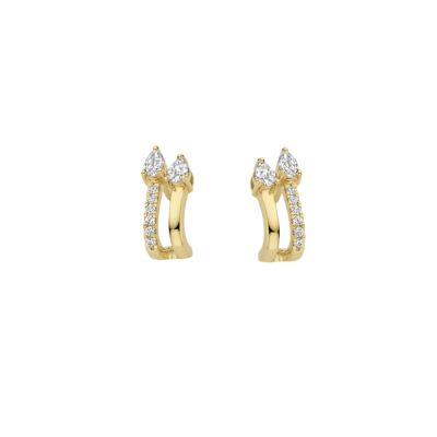 Boucles d'oreilles Infini en or jaune et diamants