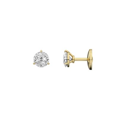 Boucles d'oreilles Infini en or jaune et diamants