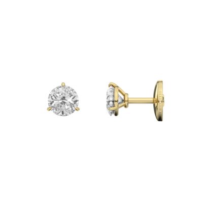 Boucles d'oreilles Infini en or jaune et diamants